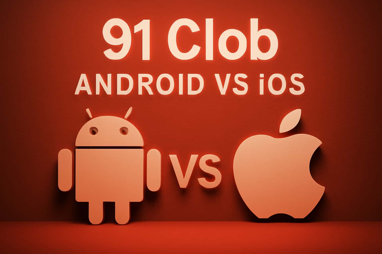An informative visual representation contrasting 91 Clob on Android and iOS platforms.