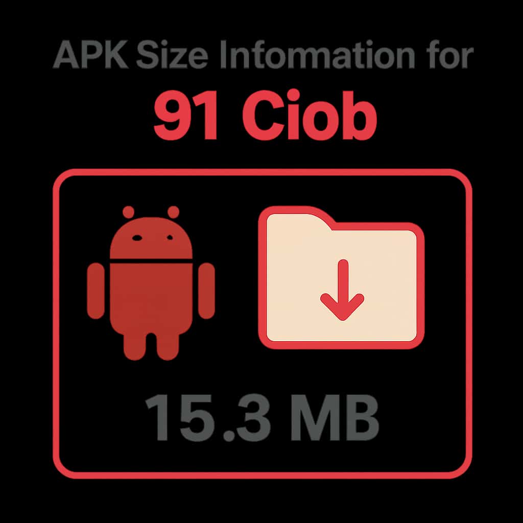 An educational diagram showing APK size details for 91 Clob.