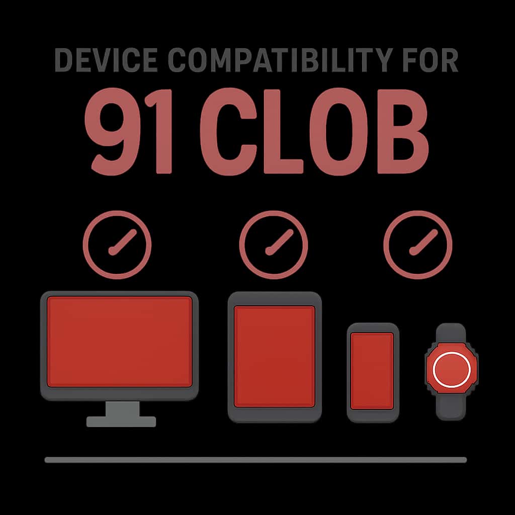 A diagram showing device compatibility factors for 91 Clob.