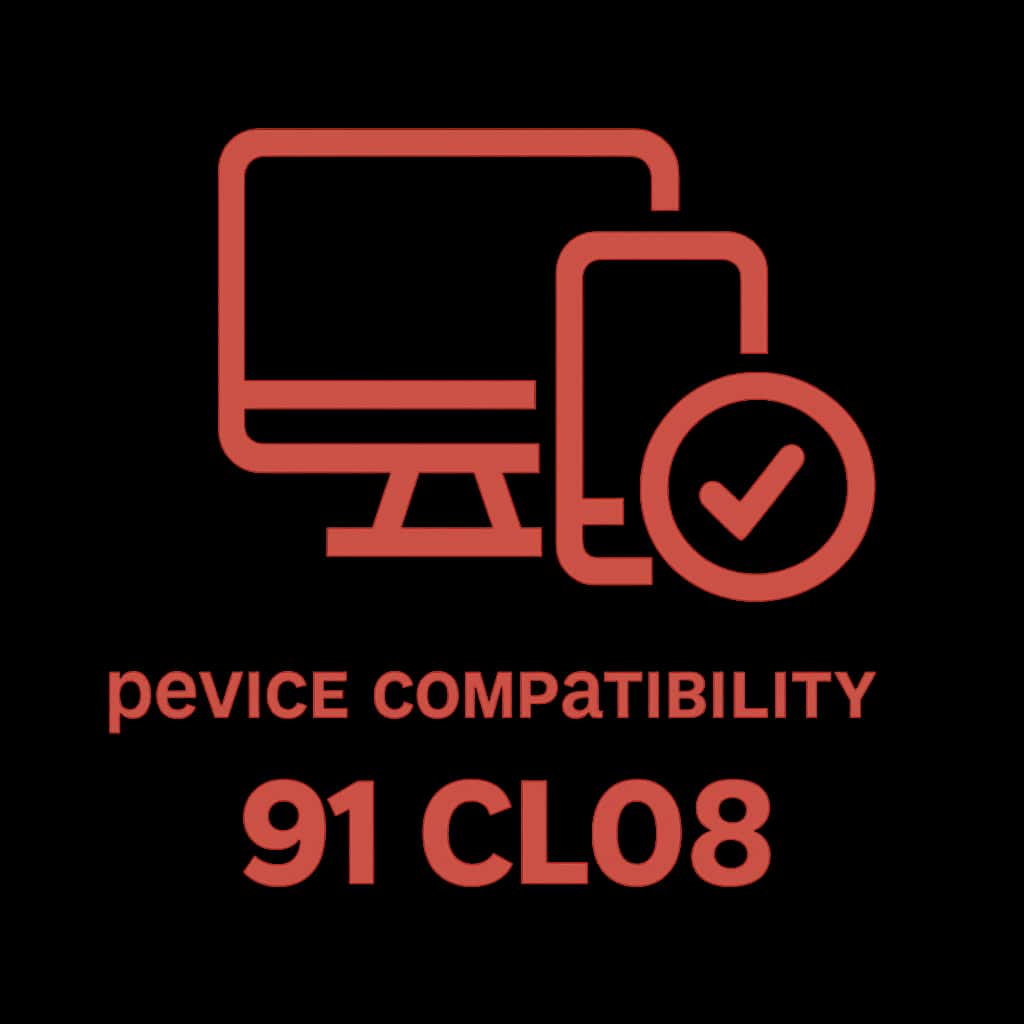 An icon representing device compatibility with 91 Clob.