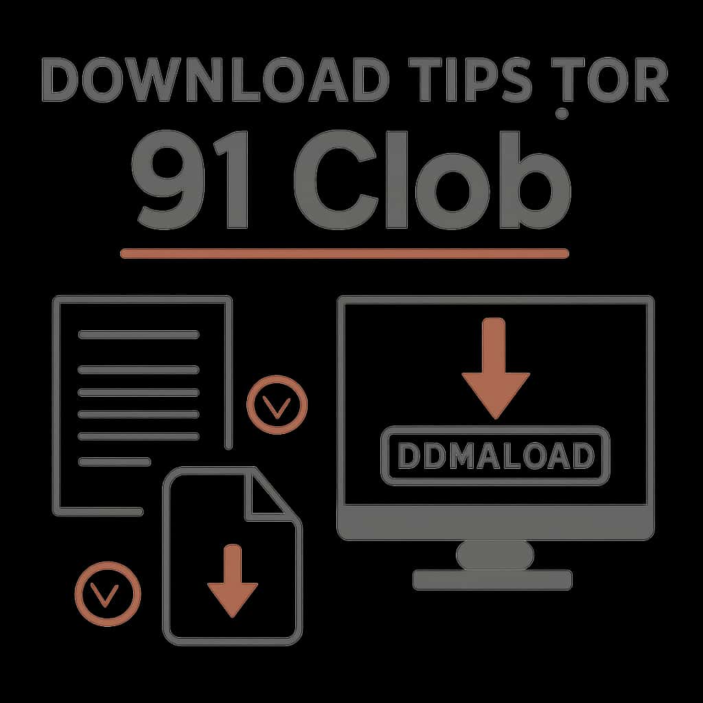 Illustration providing a visual guide for downloading 91 Clob.