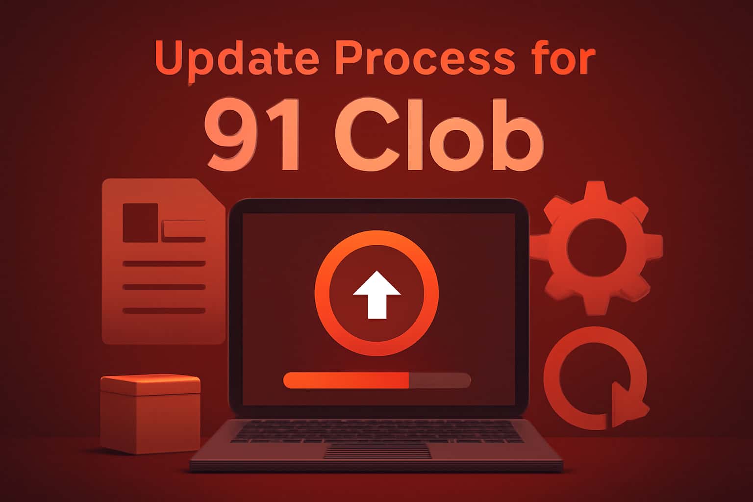 An educational visual representation detailing the update process for the 91 Clob app.
