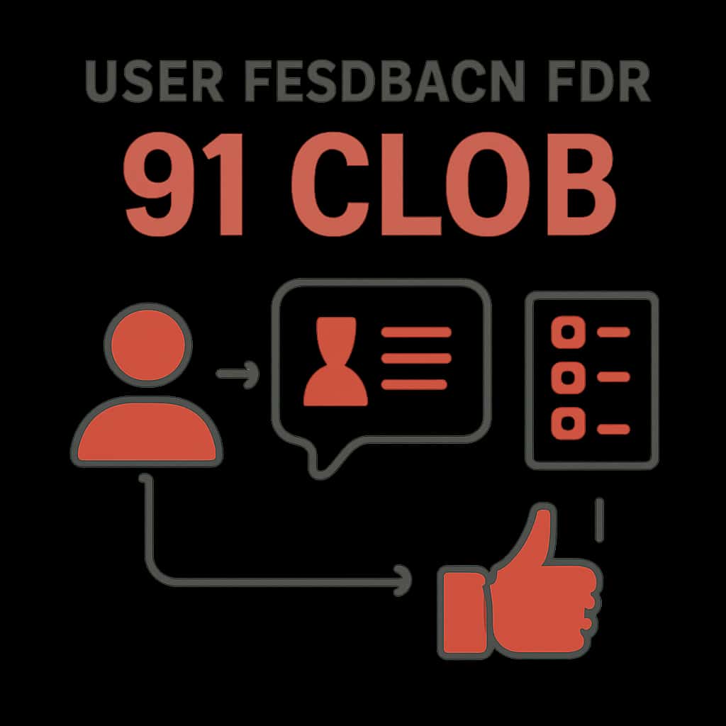 Illustration explaining user feedback for the 91 Clob app.