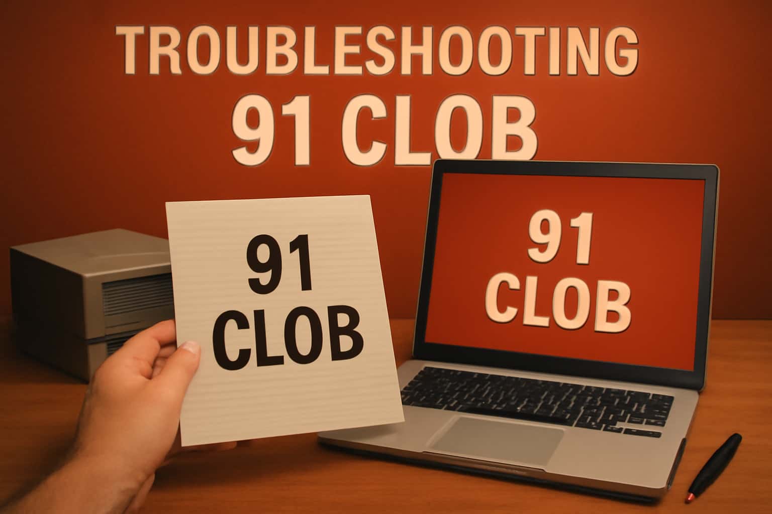 Visual guide on troubleshooting 91 Clob issues with clear display of the application name.