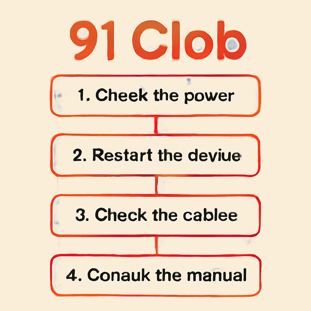 Diagram outlining troubleshooting steps for the 91 Clob application.